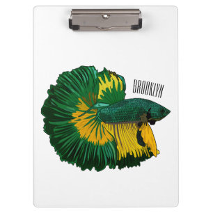 Porte-bloc Illustration de la caricature de poisson de combat