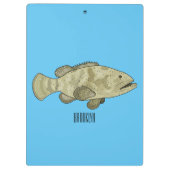 Porte-bloc Illustration de la caricature du poisson de mérou (Dos)