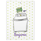 Porte-bloc Illustration de lave-linge mignonne (Dos)