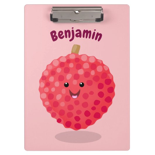 Porte-bloc Illustration de litchee rose mignon (Devant)