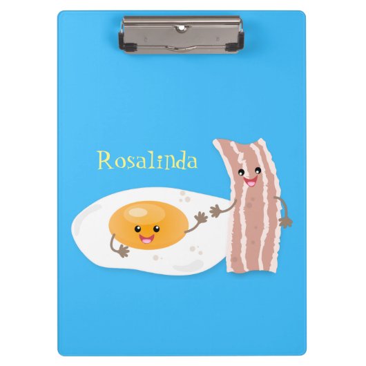 Porte-bloc Illustration de l'oeuf de Cute kawaii et du bacon (Devant)