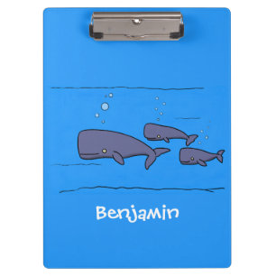 Porte-bloc Illustration de mignonne migratrice de baleines à 