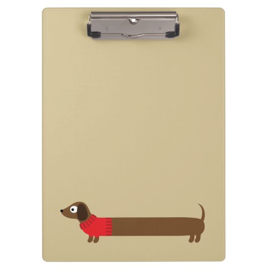 Porte-bloc Illustration de mignons longs Dachshund (Devant)