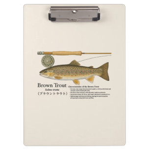 Porte-bloc Illustration de pêche à la truite brune à la mouch