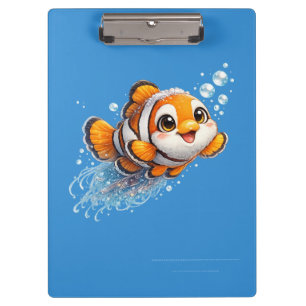 Porte-bloc Illustration de poisson-clown heureux dans la vie 