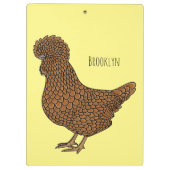 Porte-bloc Illustration de poulet à la polis chamois (Dos)