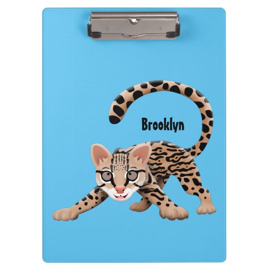 Porte-bloc Illustration d'ocelot mignon (Devant)