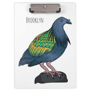 Porte-bloc Illustration d'oiseau de pigeon de Nicobar
