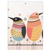 Porte-bloc Illustration d'oiseaux avec points et rayures (Dos)