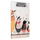 Porte-bloc Illustration d'oiseaux avec points et rayures (Swatch)