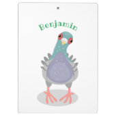 Porte-bloc Illustration drôle de pigeon curieux (Dos)