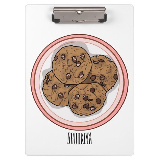 Porte-bloc Illustration du cookie de puce à chocolat (Devant)