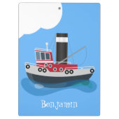 Porte-bloc Illustration d'un bateau à chalutier mignon (Dos)