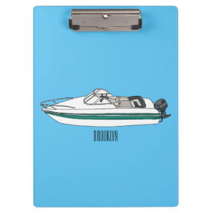 Porte-bloc Illustration d'un bateau à moteur