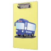 Porte-bloc Illustration d'un bus moderne bleu mignon (Gauche)