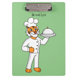 Porte-bloc Illustration d'un chef tigre drôle et mignon