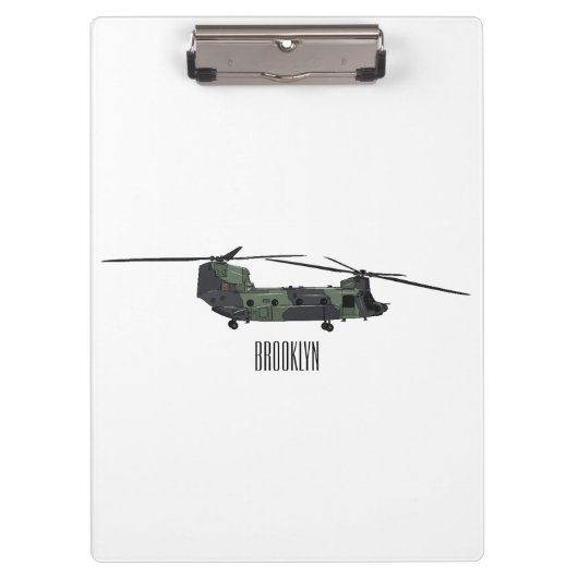 Porte-bloc Illustration d'un hélicoptère de l'armée de Chinoo (Devant)