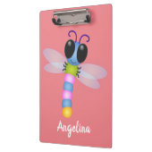 Porte-bloc Illustration d'une libellule bleu et rose (Gauche)