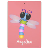 Porte-bloc Illustration d'une libellule bleu et rose (Dos)