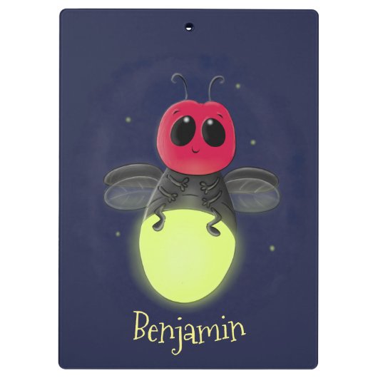 Porte-bloc Illustration d'une luciole à éclair mignon (Dos)