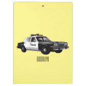 Porte-bloc Illustration d'une voiture de police (Dos)