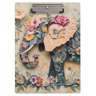 Porte-bloc Illustration florale des éléphants