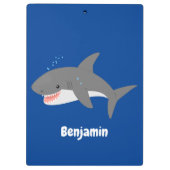 Porte-bloc Illustration joyeuse du grand requin blanc (Dos)