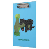 Porte-bloc Image de dessin animé de chat en panthère noire ja (Gauche)