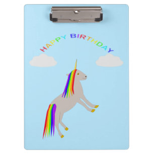 Porte-bloc Imaginaire Anniversaire Unicorne arc-en-ciel et nu