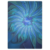 Porte-bloc Imaginaire Fleur Bleue Motif, Art Fractal Abstrait (Dos)