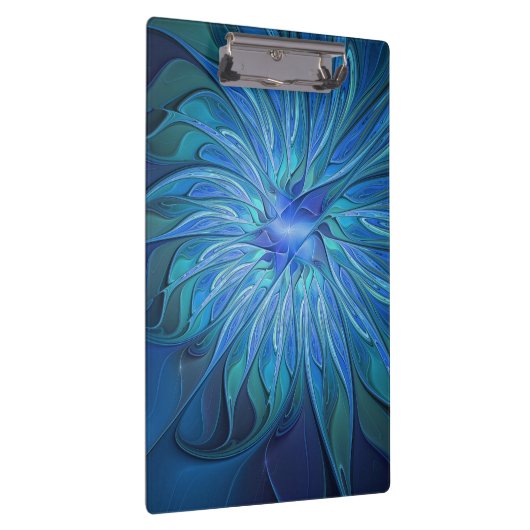 Porte-bloc Imaginaire Fleur Bleue Motif, Art Fractal Abstrait (Swatch)