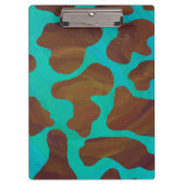 Porte-bloc Impression Brown et Turquoise de vache (Devant)