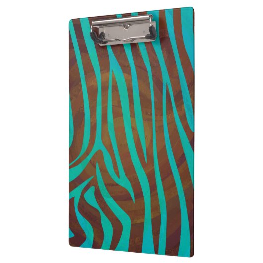 Porte-bloc Impression Brown et Turquoise Zebra (Gauche)