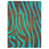 Porte-bloc Impression Brown et Turquoise Zebra (Dos)