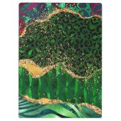 Porte-bloc Impression d'animal de safari vert Agate (Dos)