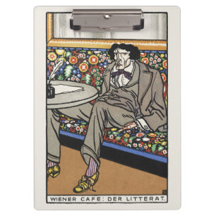 Porte-bloc Impression d'art de l'homme de lettres du café vie