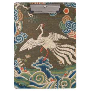 Porte-bloc Impression de broderie en soie blanche antique chi