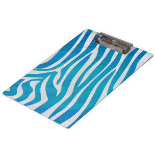 Porte-bloc Impression en bleu et blanc Zebra