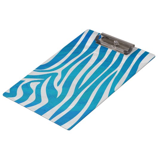 Porte-bloc Impression en bleu et blanc Zebra (Incliné)
