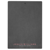 Porte-bloc Impression en cuir noir (Dos)