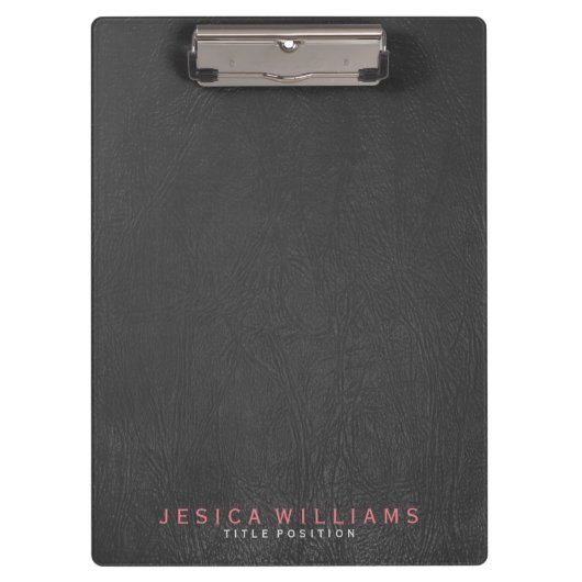 Porte-bloc Impression en cuir noir (Devant)