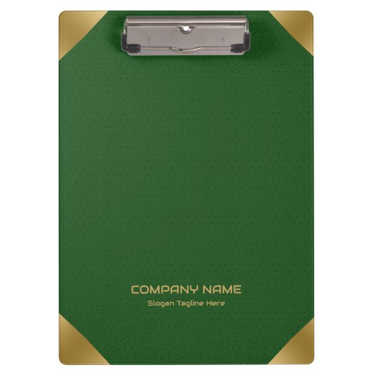 Porte-bloc Impression en cuir vert avec accents or (Devant)