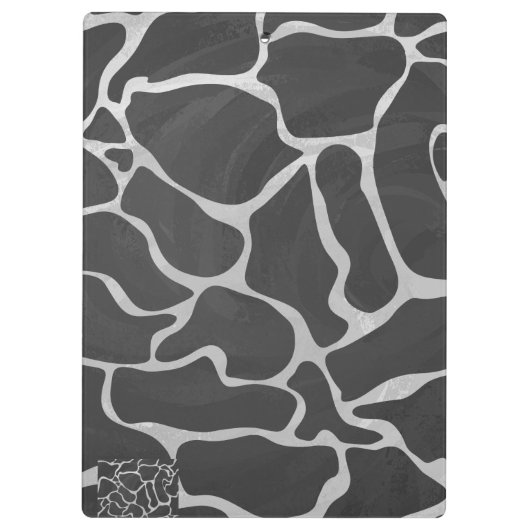 Porte-bloc Impression Giraffe noir et gris clair (Dos)