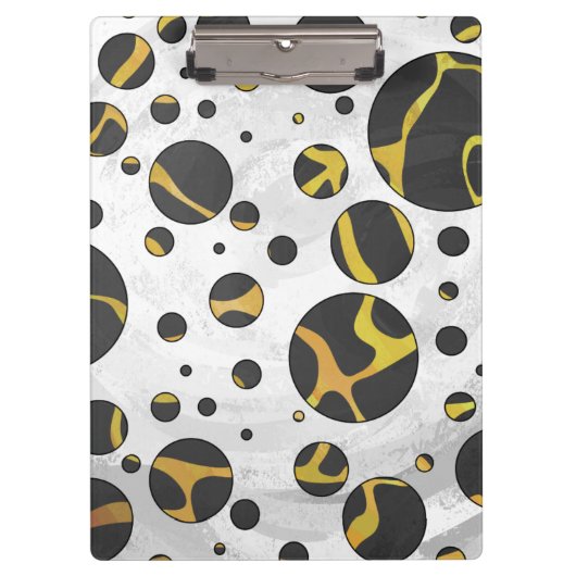 Porte-bloc Impression Giraffe noir et jaune (Devant)