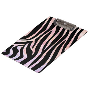 Porte-bloc Impression noire et rose Zebra