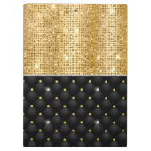 Porte-bloc Impression stylisée Crystal Gold diamant noir mono (Dos)