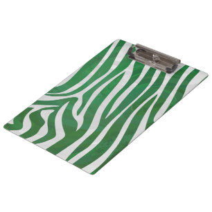 Porte-bloc Impression verte et blanche Zebra