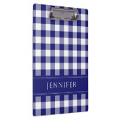 Porte-bloc Imprimé de nom à carreaux Gingham bleu et blanc (Swatch)