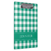 Porte-bloc Imprimé de nom à carreaux Gingham vert et blanc (Swatch)
