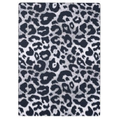Porte-bloc Imprimé léopard noir argenté stylé avec monogramme (Dos)